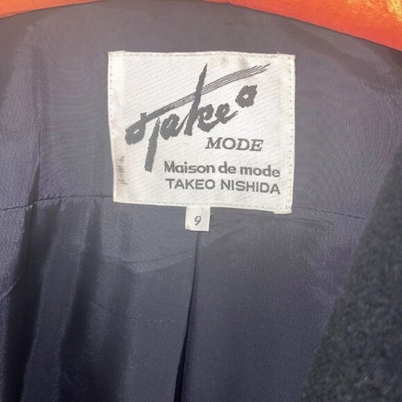 Takeo Nishida Maison De Mode Womens Jacket Black Size Medium Vintage Wool Blend - Picture 4 of 16